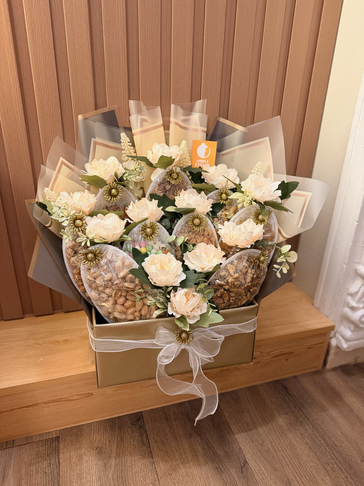Nibble Events floral gift arrangement