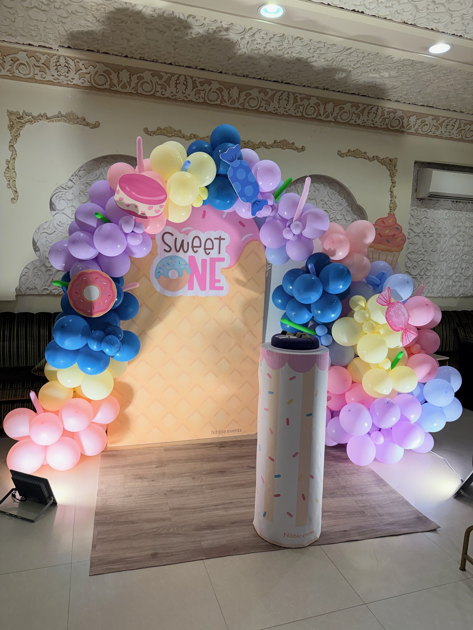 Pastel balloon arch by Nibble Events